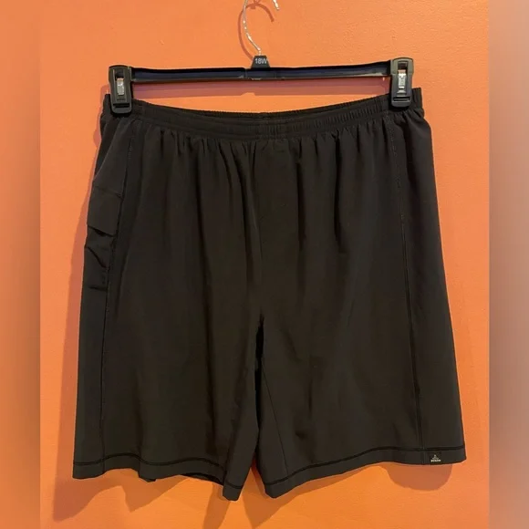 Prana Mens Black Drawstring Athletic Shorts with Side Pocket Size XL - Picture 1 of 9